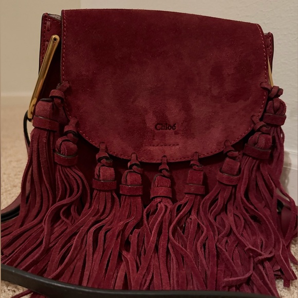 Vintage Burgundy Suede Fringe Bag - Picture 2 of 16
